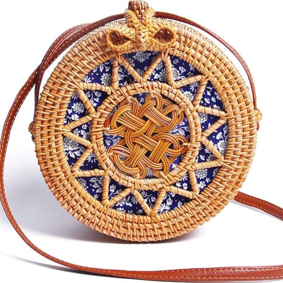 Shoulder Rattan Bag Straw Cross body - Picture 6 of 7